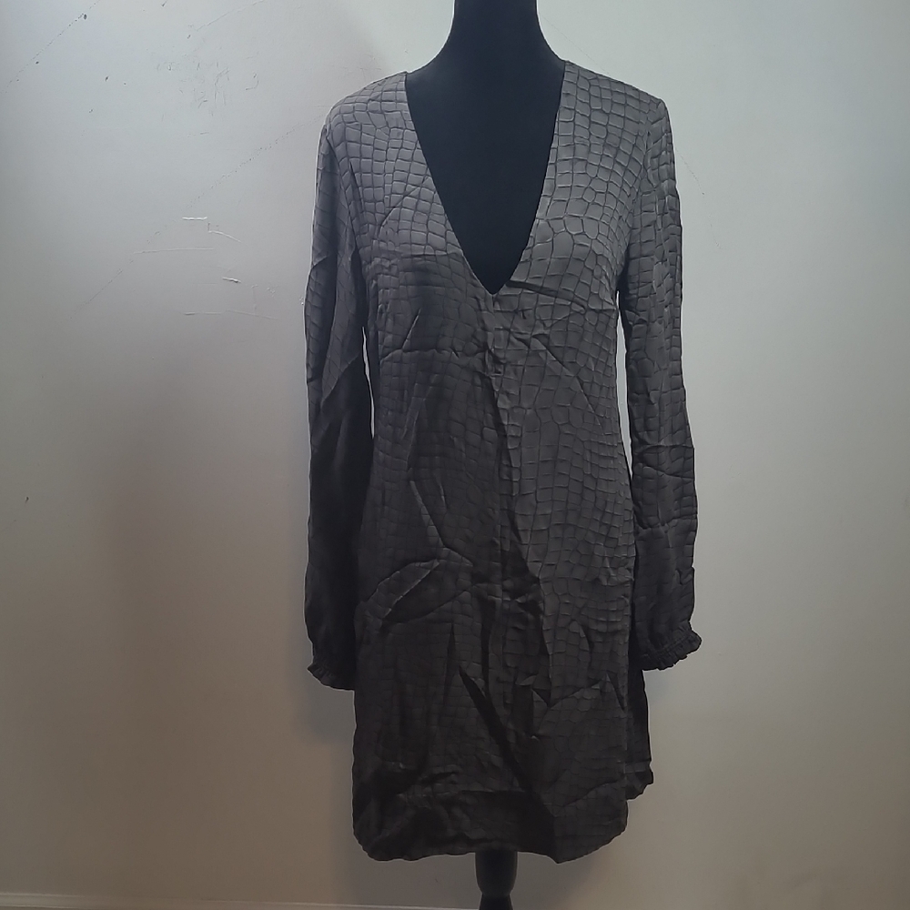 MICHAEL Michael Kors Textured Gray Long Sleeve Dress